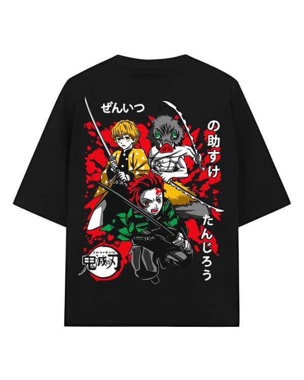 Demon Slayer Tanjiro Oversized T-Shirt for Men | Kimetsu No Yaiba Anime Drop Shoulder Graphic Tee | Urban Drip