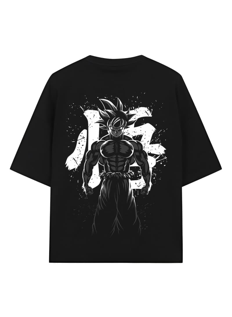 Goku Jacked Oversized T-Shirt for Men | Dragon Ball Z Anime Drop Shoulder Graphic Tee | Urban Drip - Black - image 1
