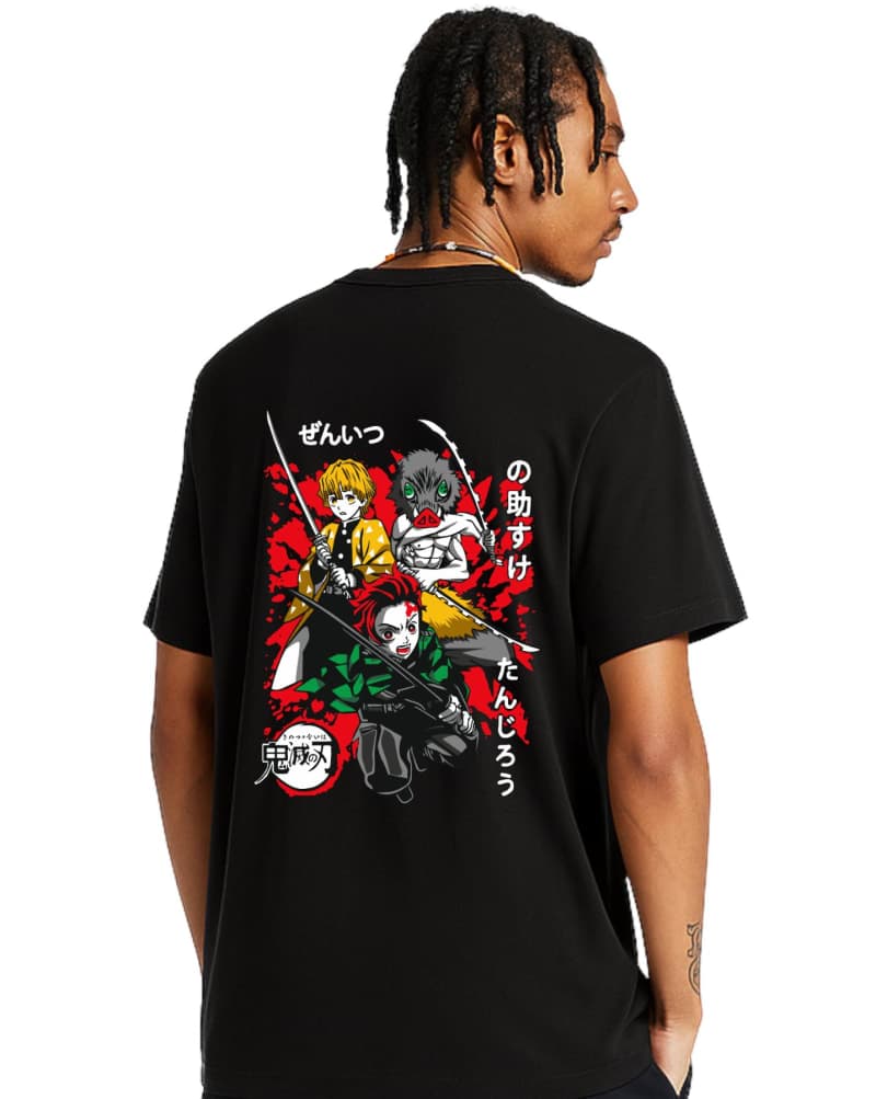 Demon Slayer Tanjiro Oversized T-Shirt for Men | Kimetsu No Yaiba Anime Drop Shoulder Graphic Tee | Urban Drip - Demon Slayer - image 1
