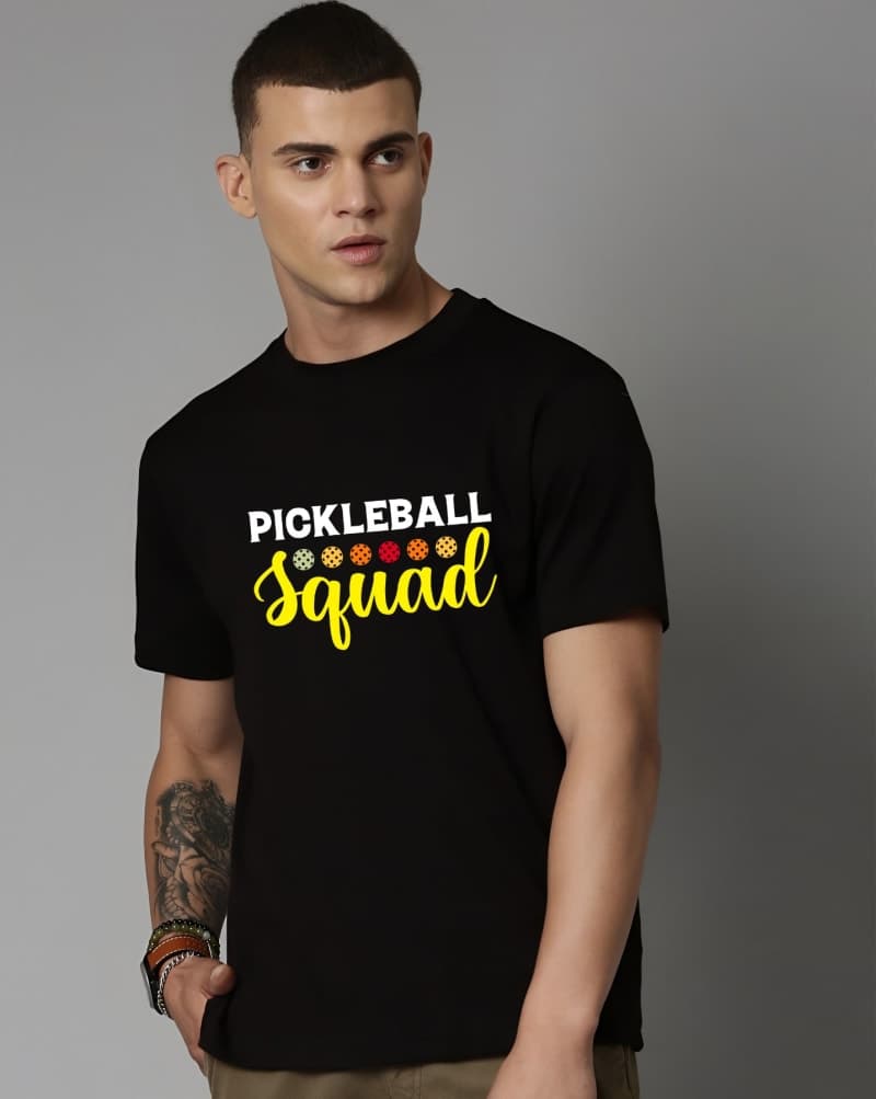 Pickleball Squad Tee – Group Crew Pickleball Design – Urban Drip - Black - image 1